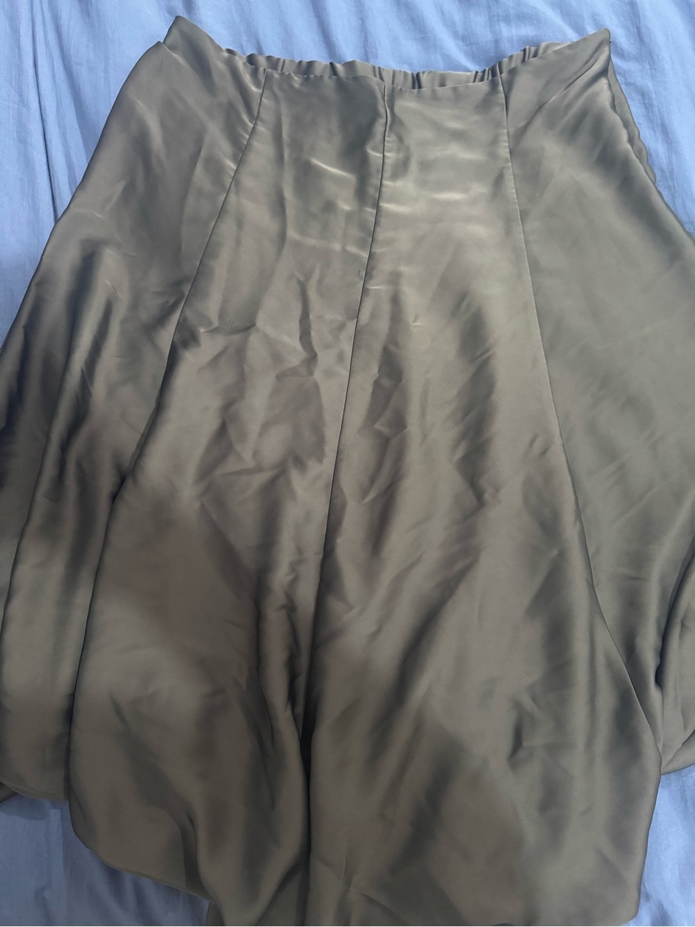 Gray Satin Maxi Skirt